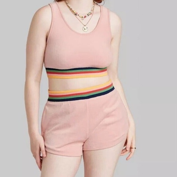 Wild Fable pink velour shorts set - Picture 3 of 10